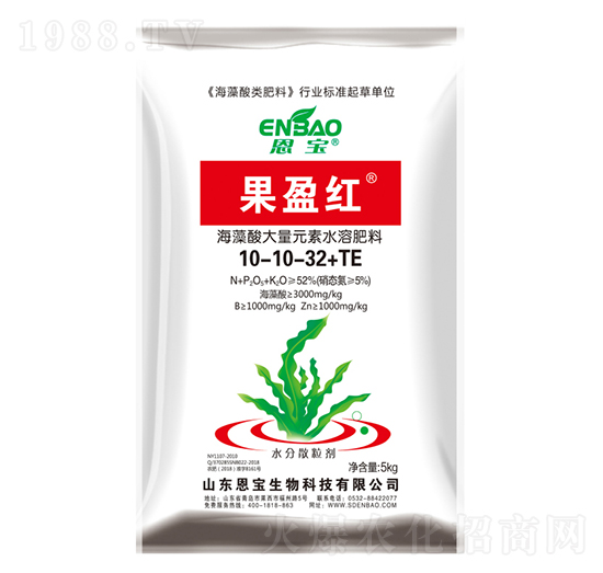 海藻酸大量元素水溶肥料10-10-32+TE-果盈紅-恩寶