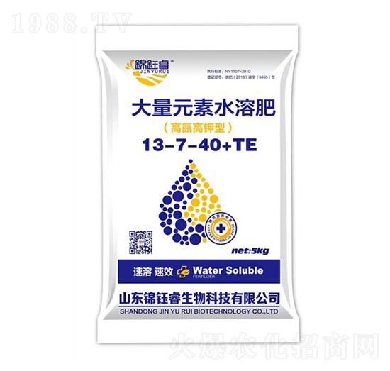 大量元素水溶肥13-7-40+TE-錦鈺睿