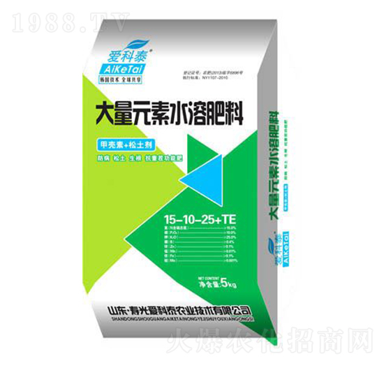 大量元素水溶肥料15-10-25-愛科泰