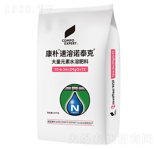 大量元素水溶肥料10-6-34+2MgO+TE-康樸·速溶諾泰克-德華肥料