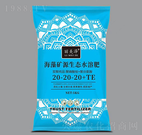 海藻礦源生態(tài)水溶肥20-20-20+TE-麗美澤-中農(nóng)恒大