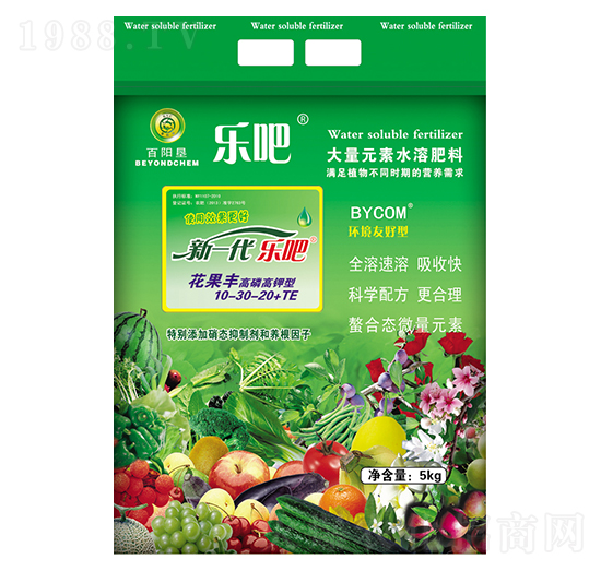 高磷型大量元素水溶肥10-30-20+TE-樂(lè)吧花果豐-百陽(yáng)墾