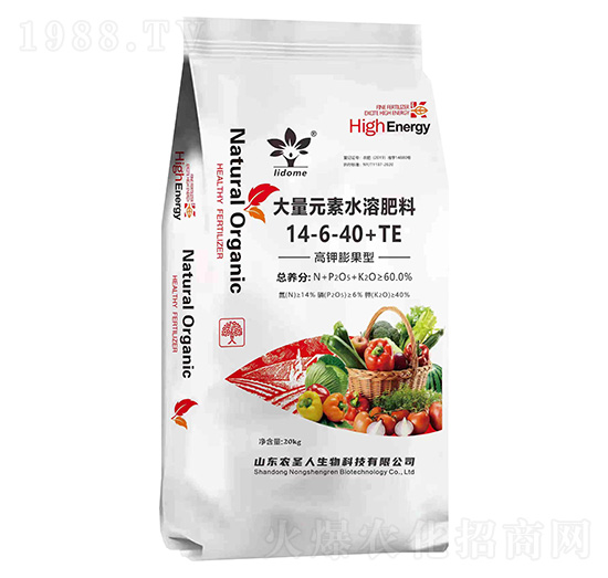 高鉀膨果型大量元素水溶肥料14-6-40+TE-農(nóng)圣人