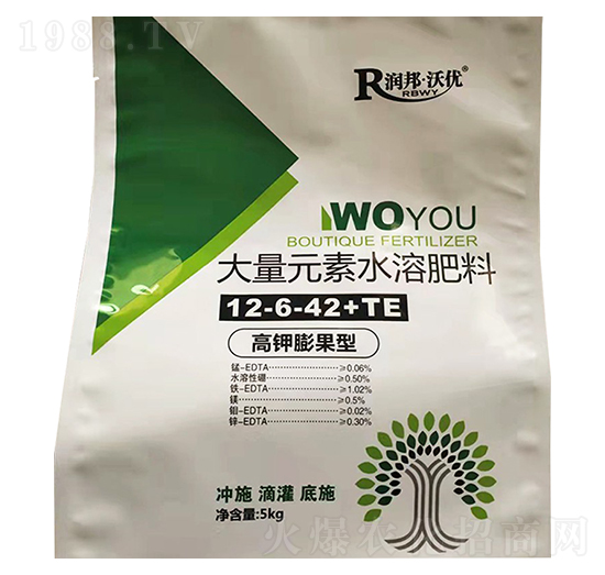 高鉀膨果型大量元素水溶肥料12-6-42+TE-潤(rùn)邦·沃優(yōu)-華潤(rùn)榮邦